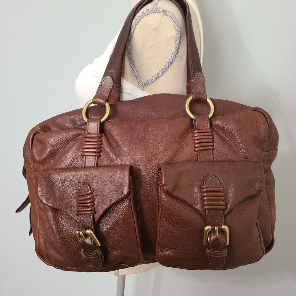 Tarnish Brown Leather Bag Size Medium